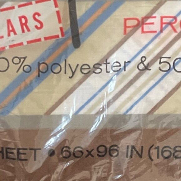 Vtg. Sleepwell Twin Flat Sheet Plaid No Iron-Permanent Press Made in USA - Picture 4 of 4